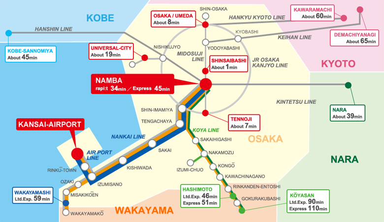 Access from Kansai-Airport station | Traffic | How to Enjoy OSAKA